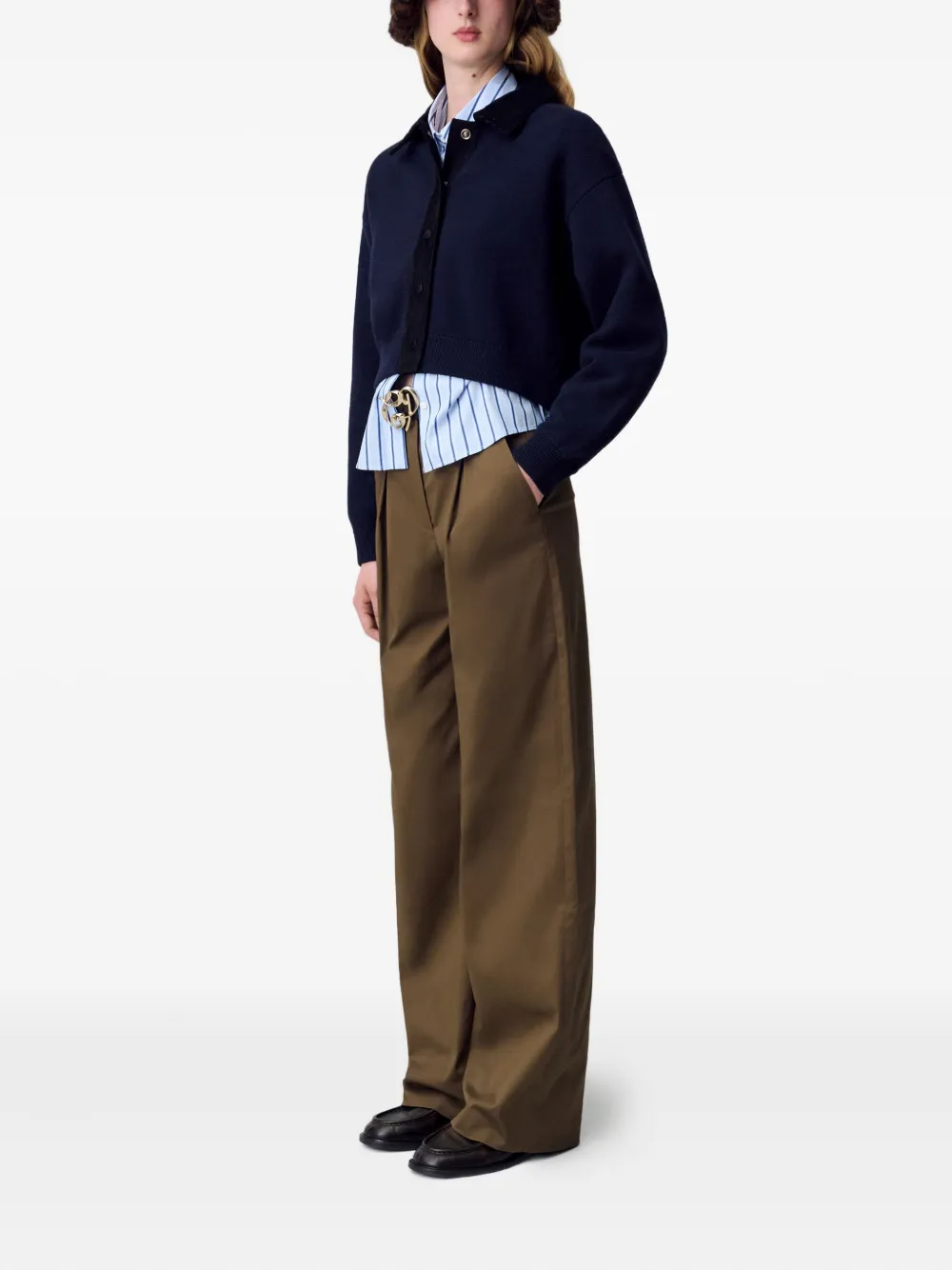 Claudie Pierlot Plooibroek met zijzak Bruin