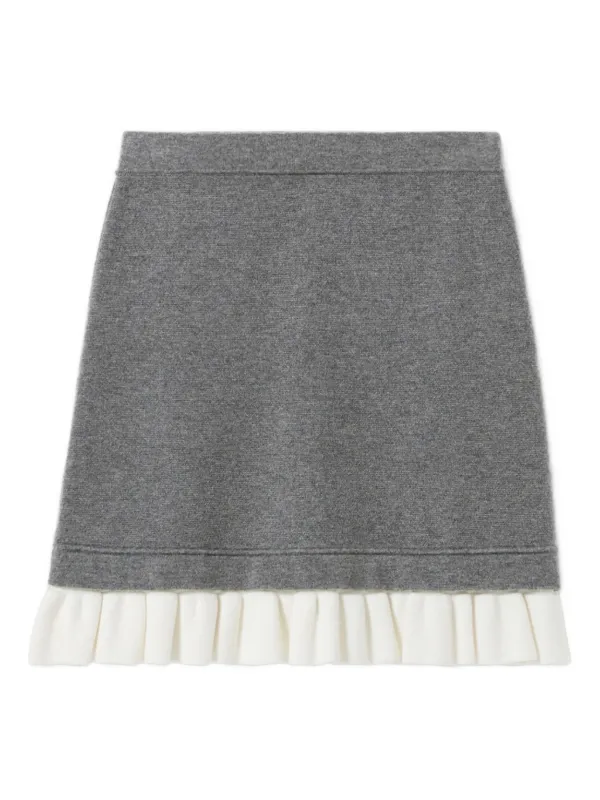 Claudie Pierlot Ruffled Wool Miniskirt Grey FARFETCH OM