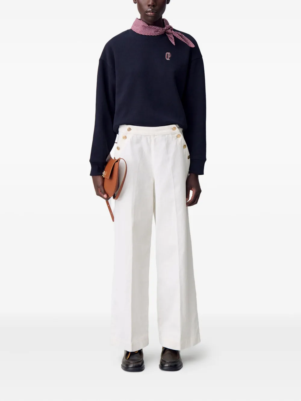 Claudie Pierlot button-fastening corduroy pants - Wit