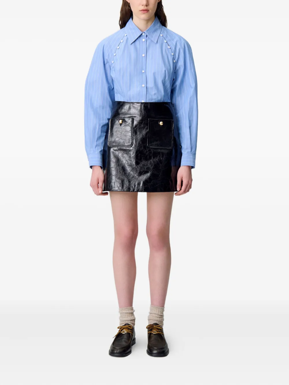 Claudie Pierlot Blouse met krijtstreep - Blauw