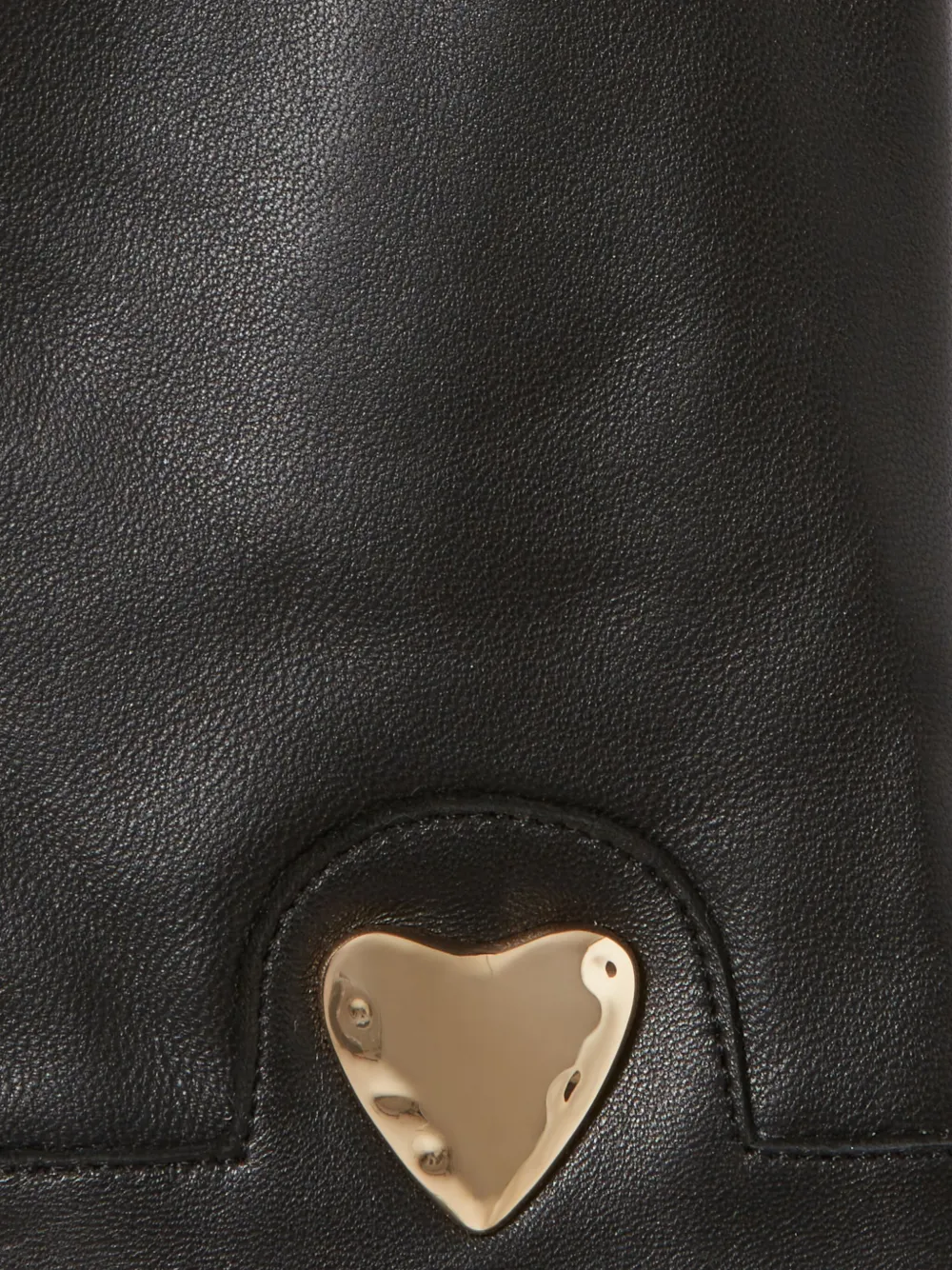 Claudie Pierlot Leren handschoenen verfraaid met hart - Zwart