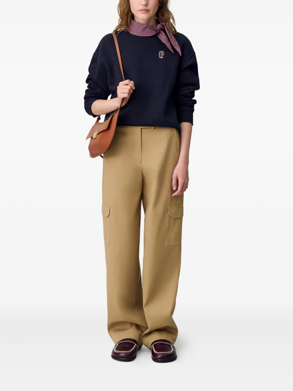 Claudie Pierlot embroidered-logo sweatshirt - Blauw