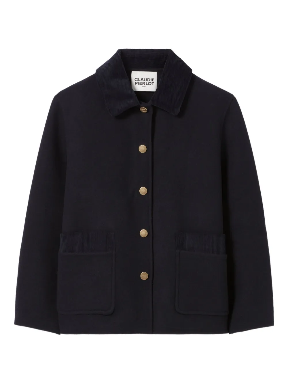 Claudie Pierlot Jack met ribfluwelen kraag Blauw