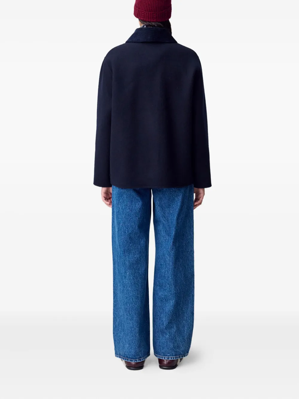 Claudie Pierlot Jack met ribfluwelen kraag Blauw