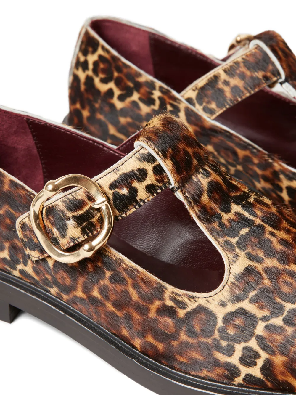 Claudie Pierlot leopard-print buckle shoes Brown