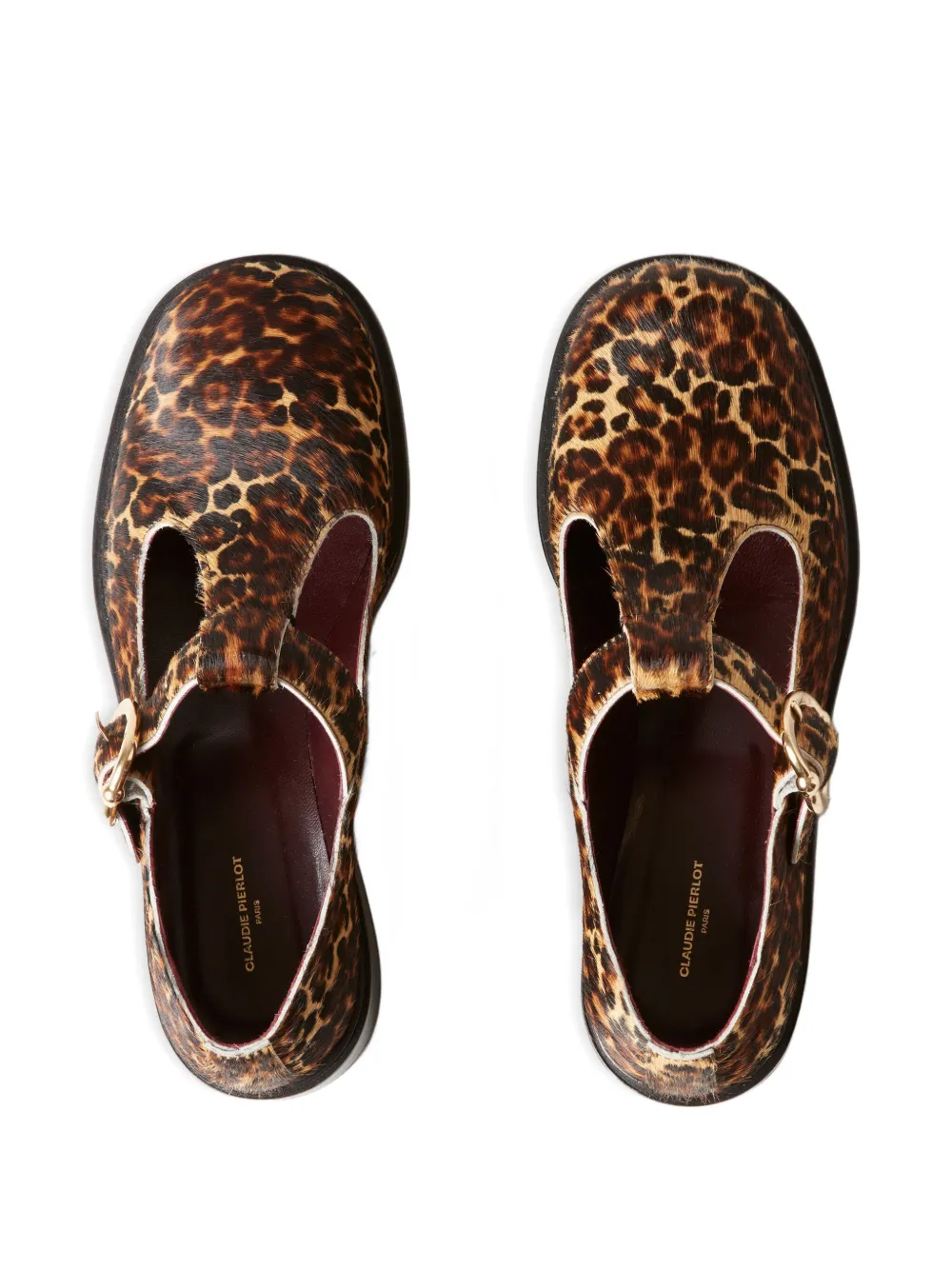 Claudie Pierlot leopard-print buckle shoes Brown