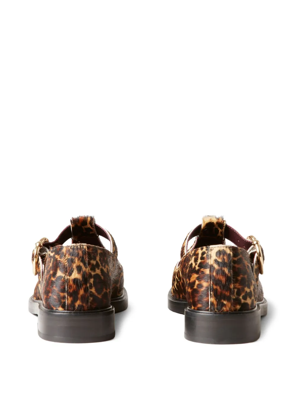 Claudie Pierlot leopard-print buckle shoes Brown
