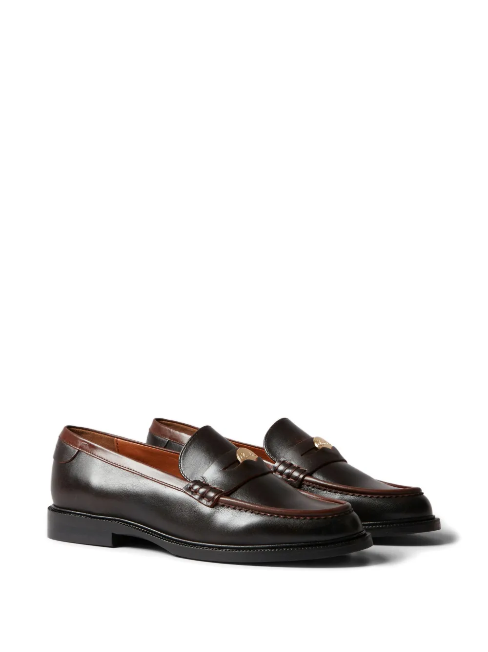 Claudie Pierlot leather penny loafers - Bruin
