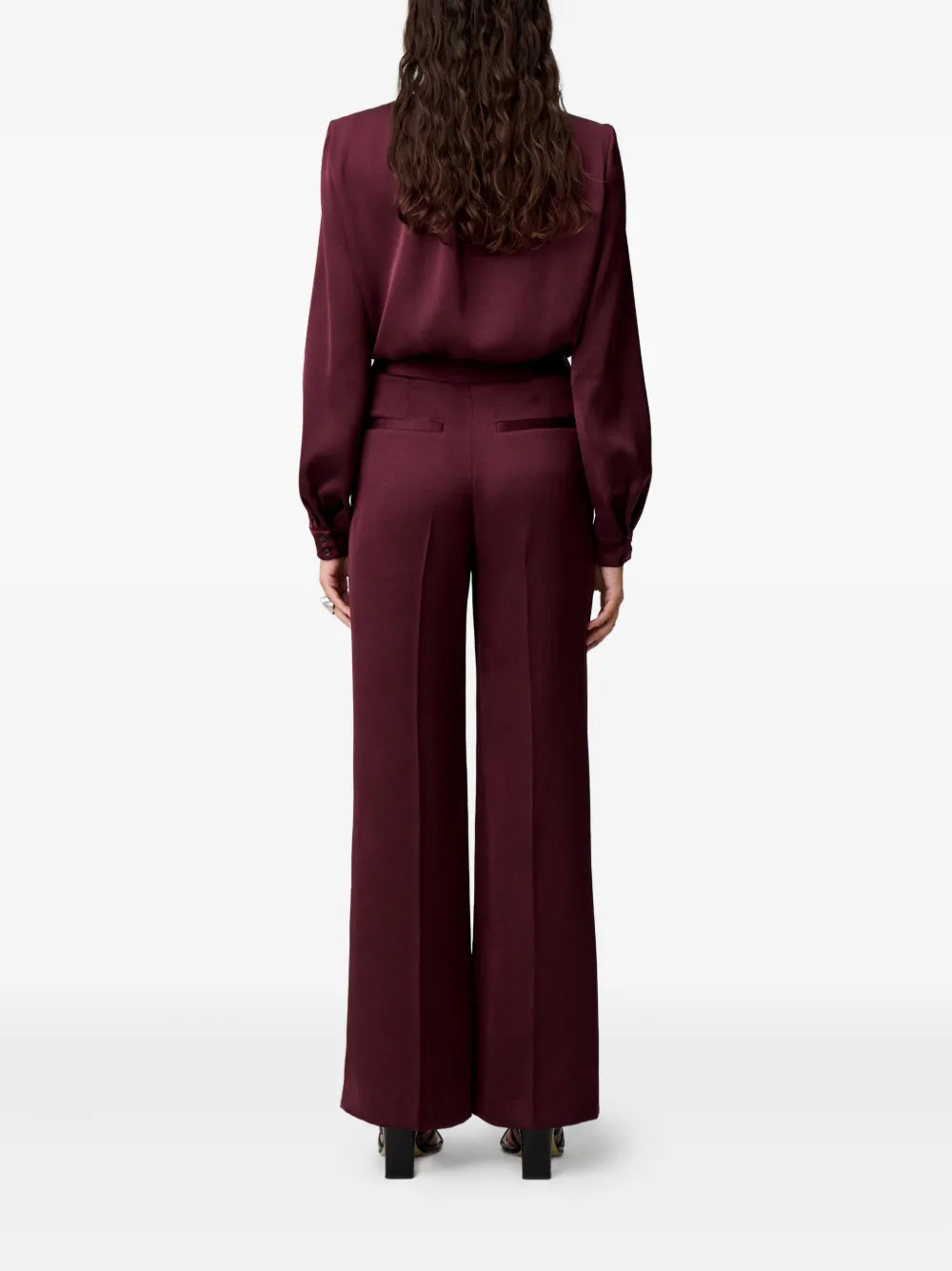 Claudie Pierlot Palazzo broek met wijde pijpen Rood