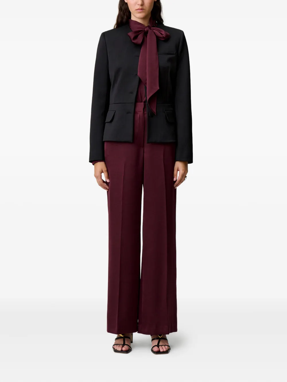 Claudie Pierlot Palazzo broek met wijde pijpen - Rood