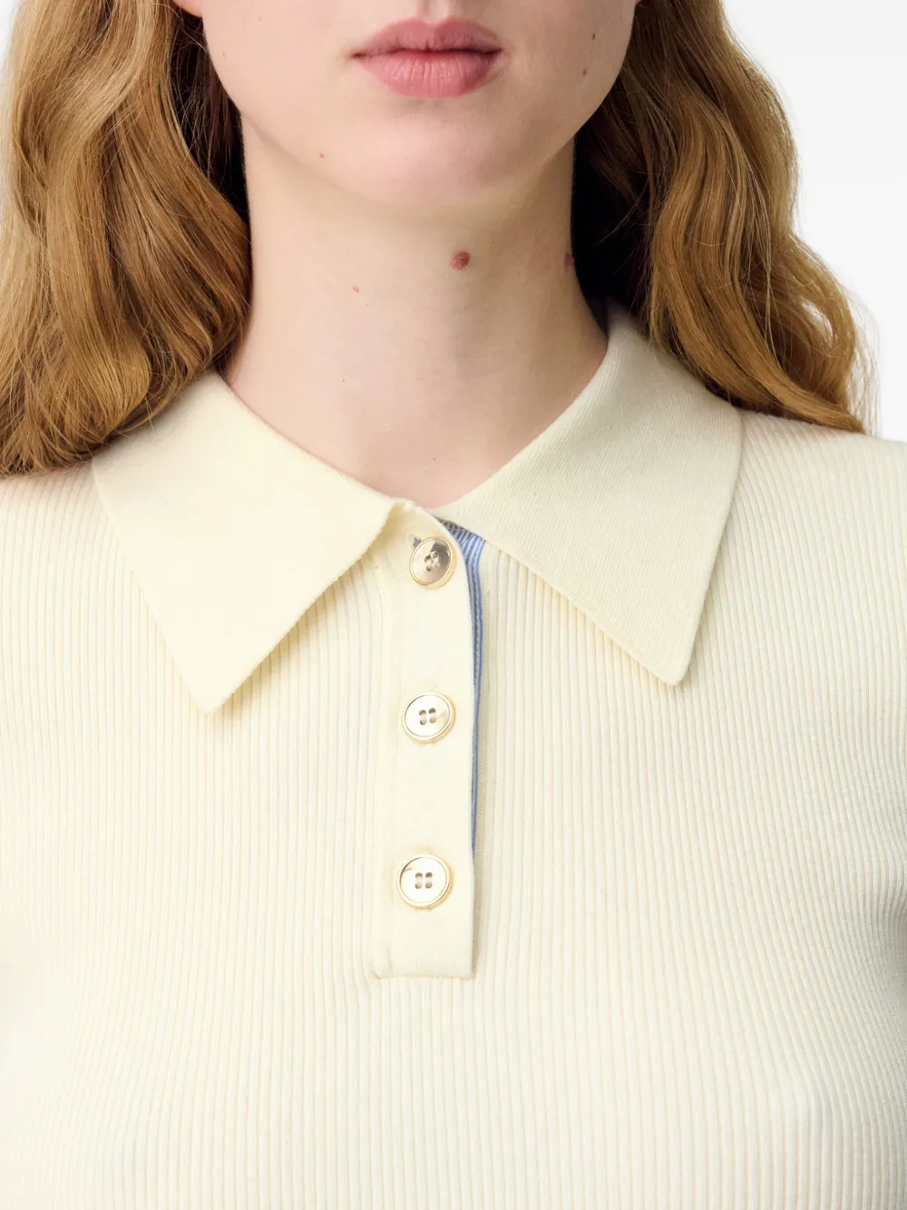 Claudie Pierlot Polotop met korte mouwen Beige