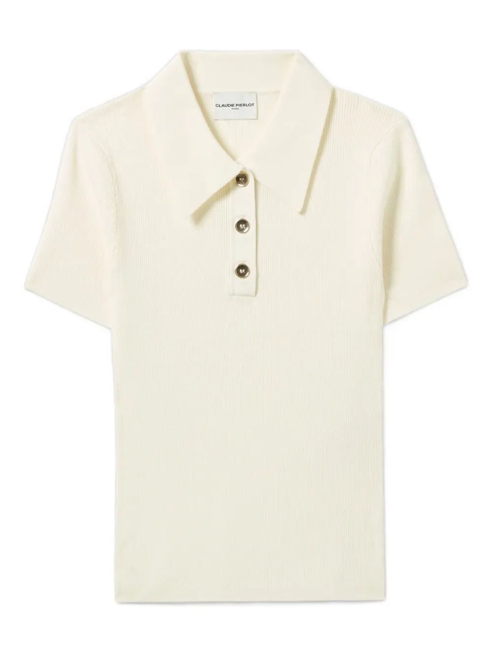 Claudie Pierlot Polotop met korte mouwen Beige