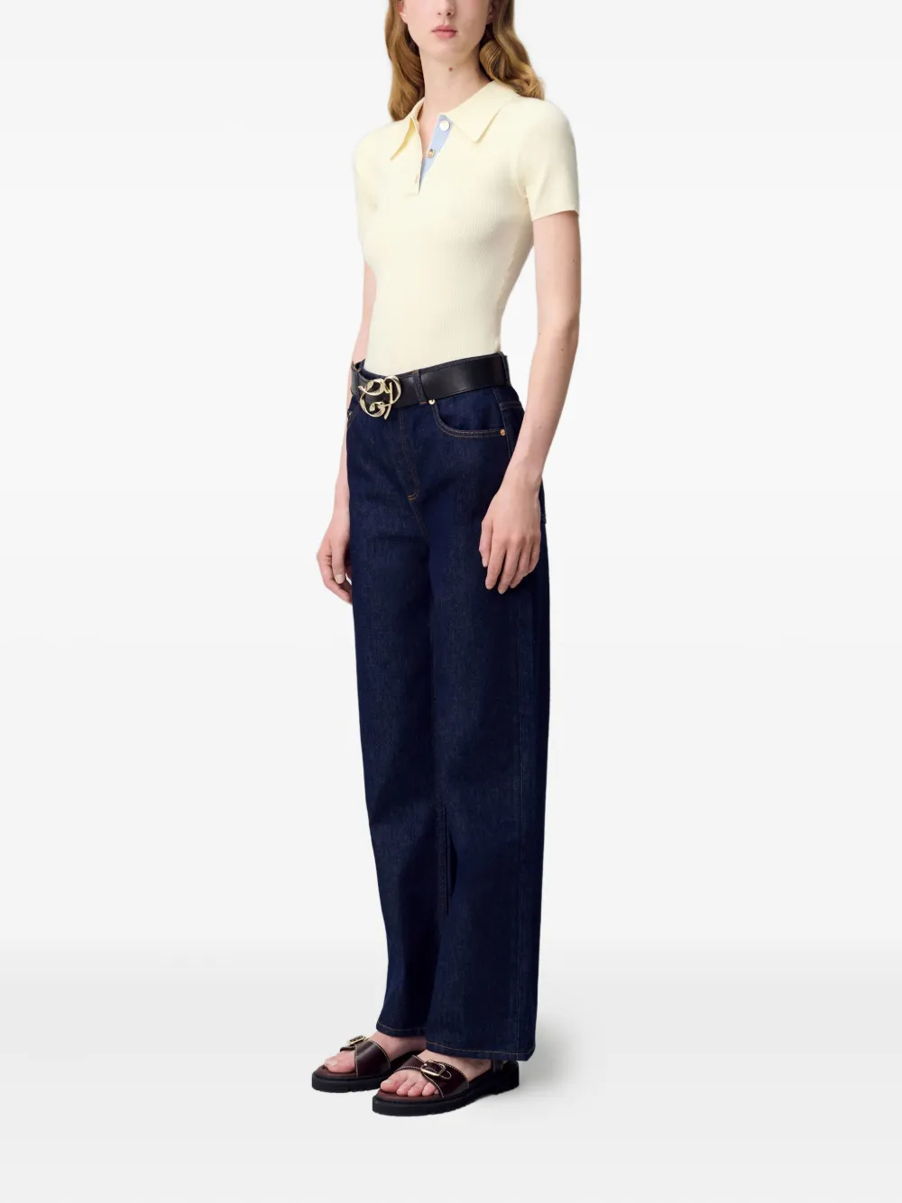 Claudie Pierlot Polotop met korte mouwen Beige
