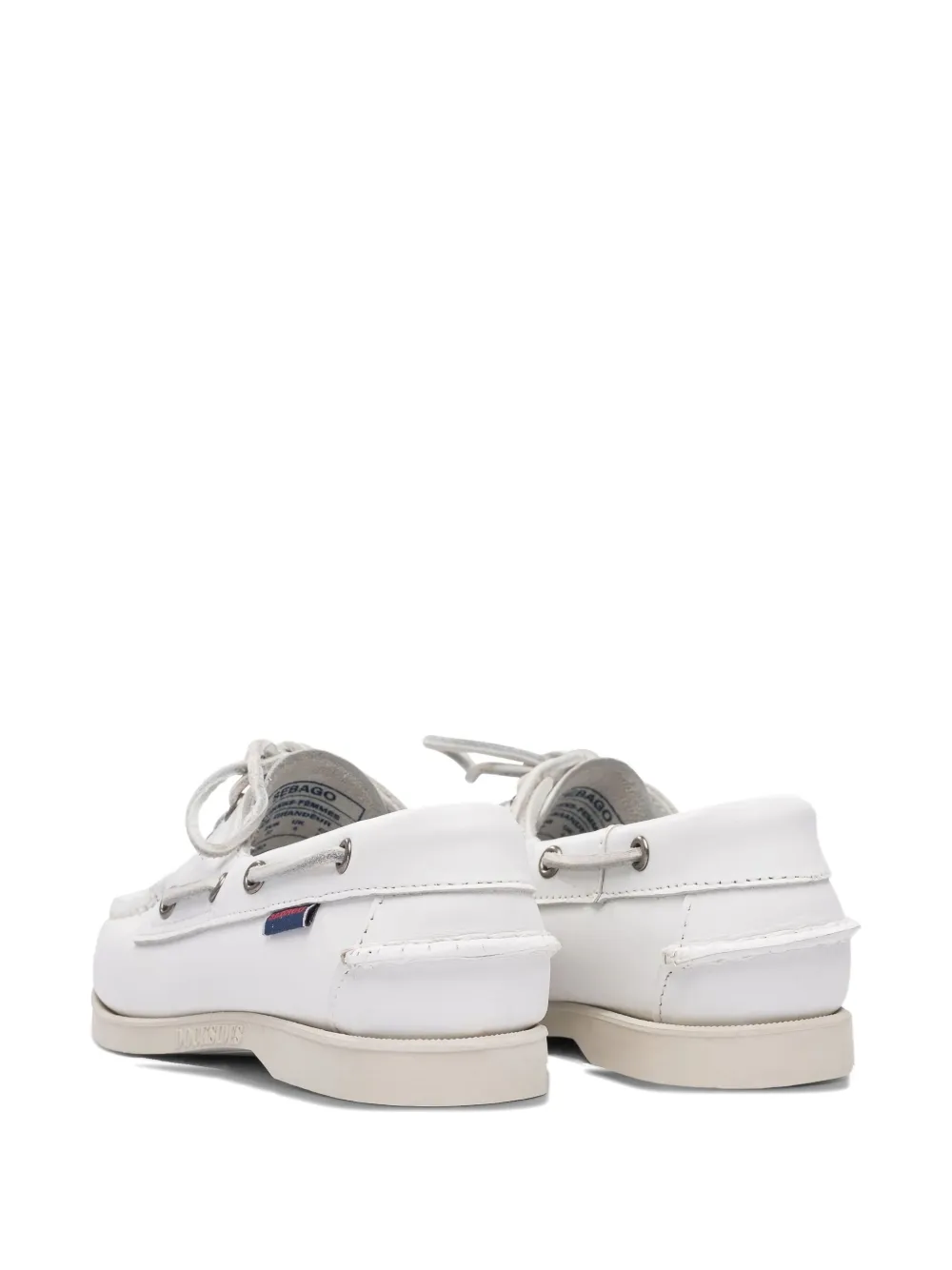 Sebago Docksides Portland leather boat shoes White