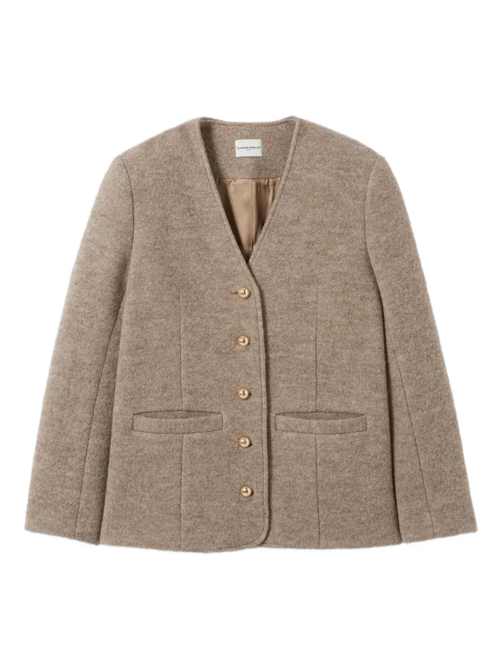 Claudie Pierlot chamarra con botones y cuello en V | neutro | Image 1