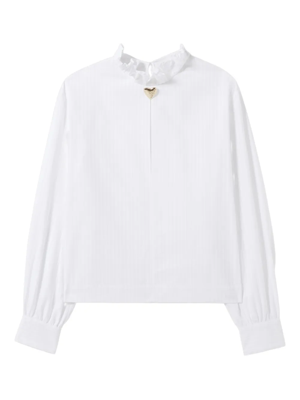 Claudie Pierlot heart-embellished striped blouse | White | Image 1