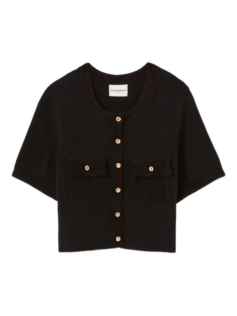 Claudie Pierlot cárdigan tejido de canalé con botones | negro | Image 1