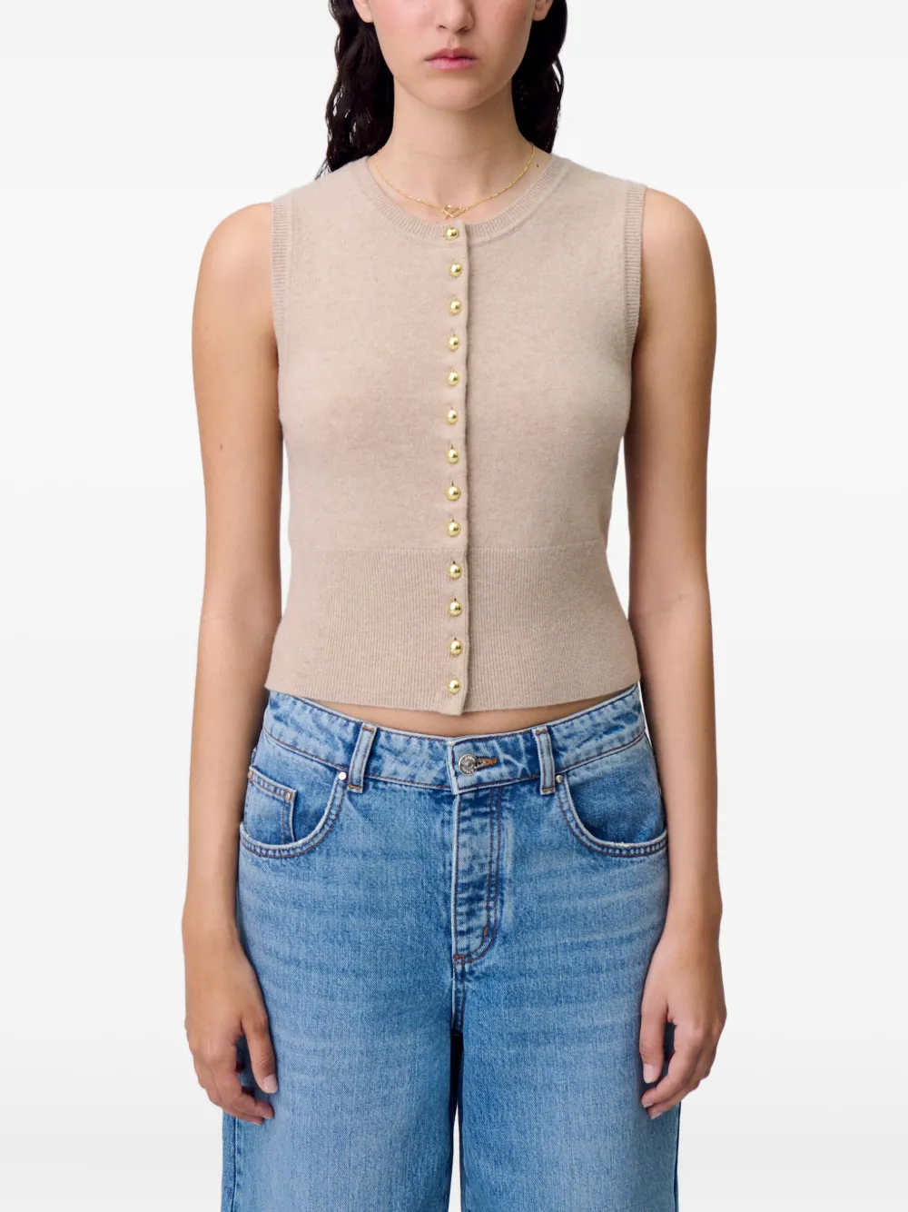 Claudie Pierlot Mouwloos vest Beige