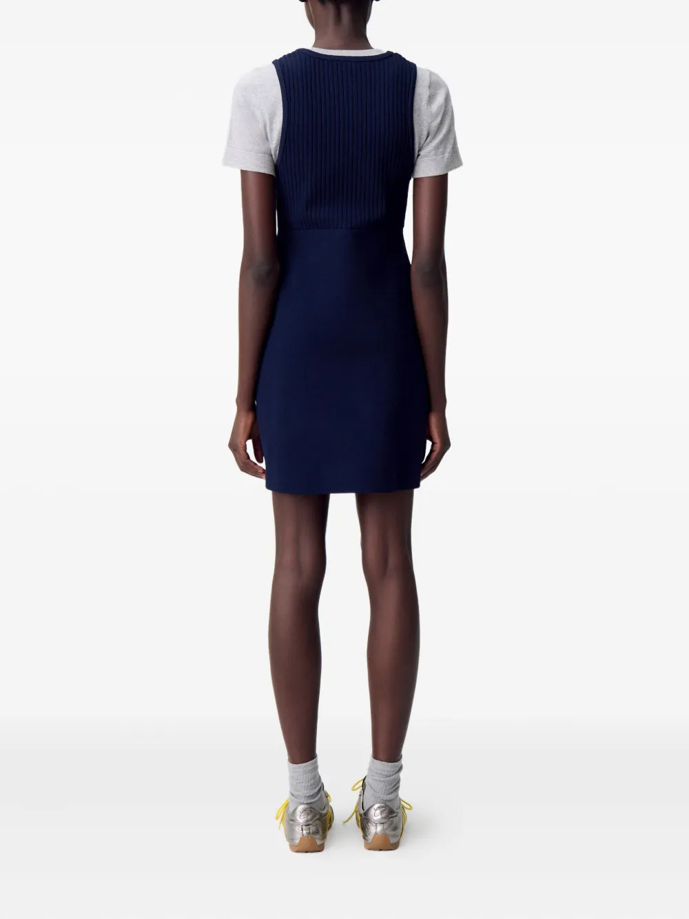 Claudie Pierlot Gebreide mini-jurk met knopen Blauw