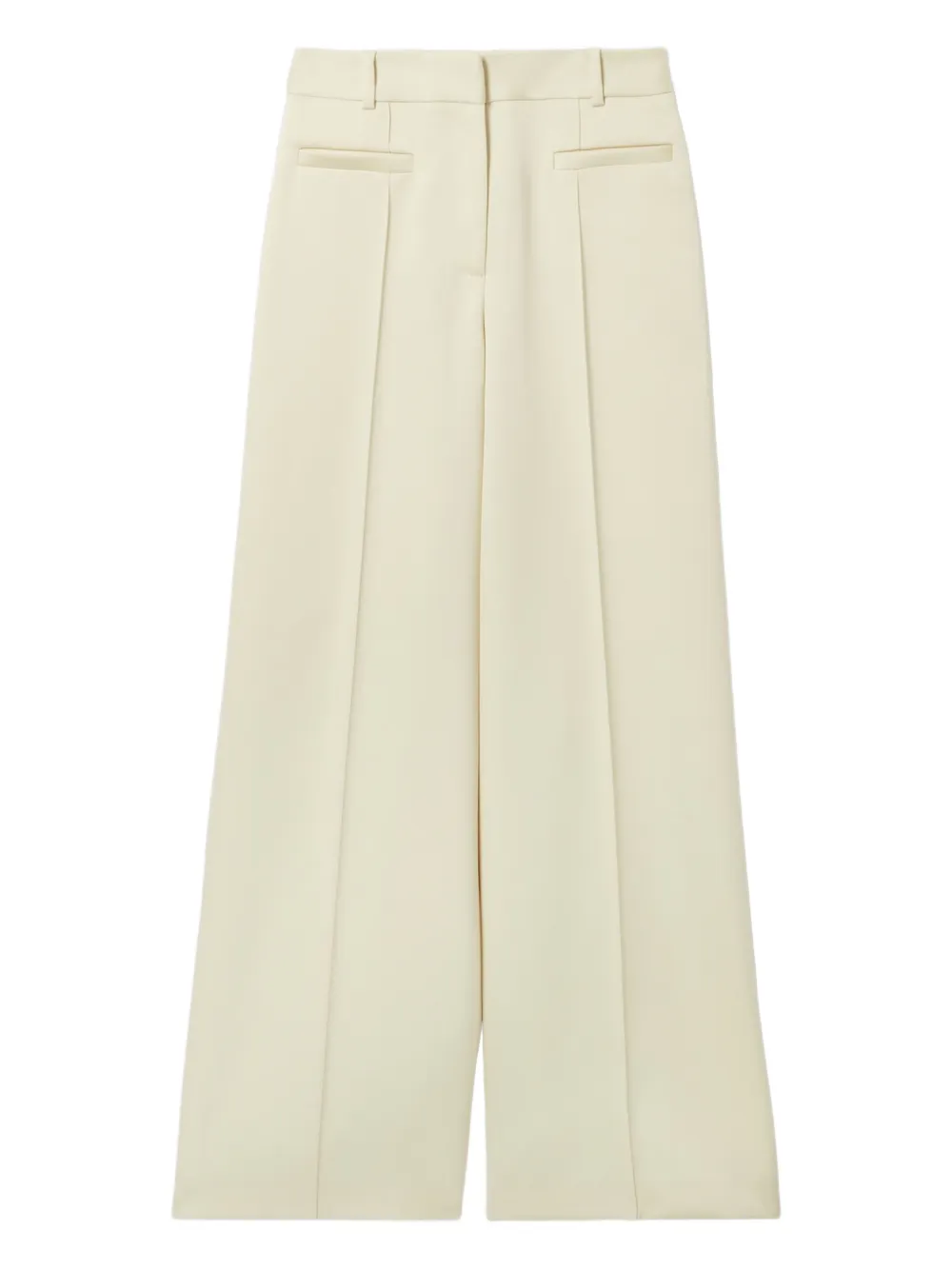 Claudie Pierlot Pantaloni a gamba ampia con pieghe - Bianco