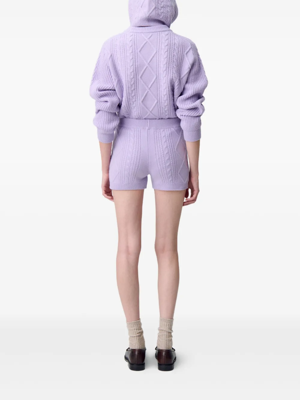 Claudie Pierlot Kabelgebreide shorts Paars