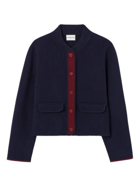 Claudie Pierlot ribbed contrast-panel cardigan