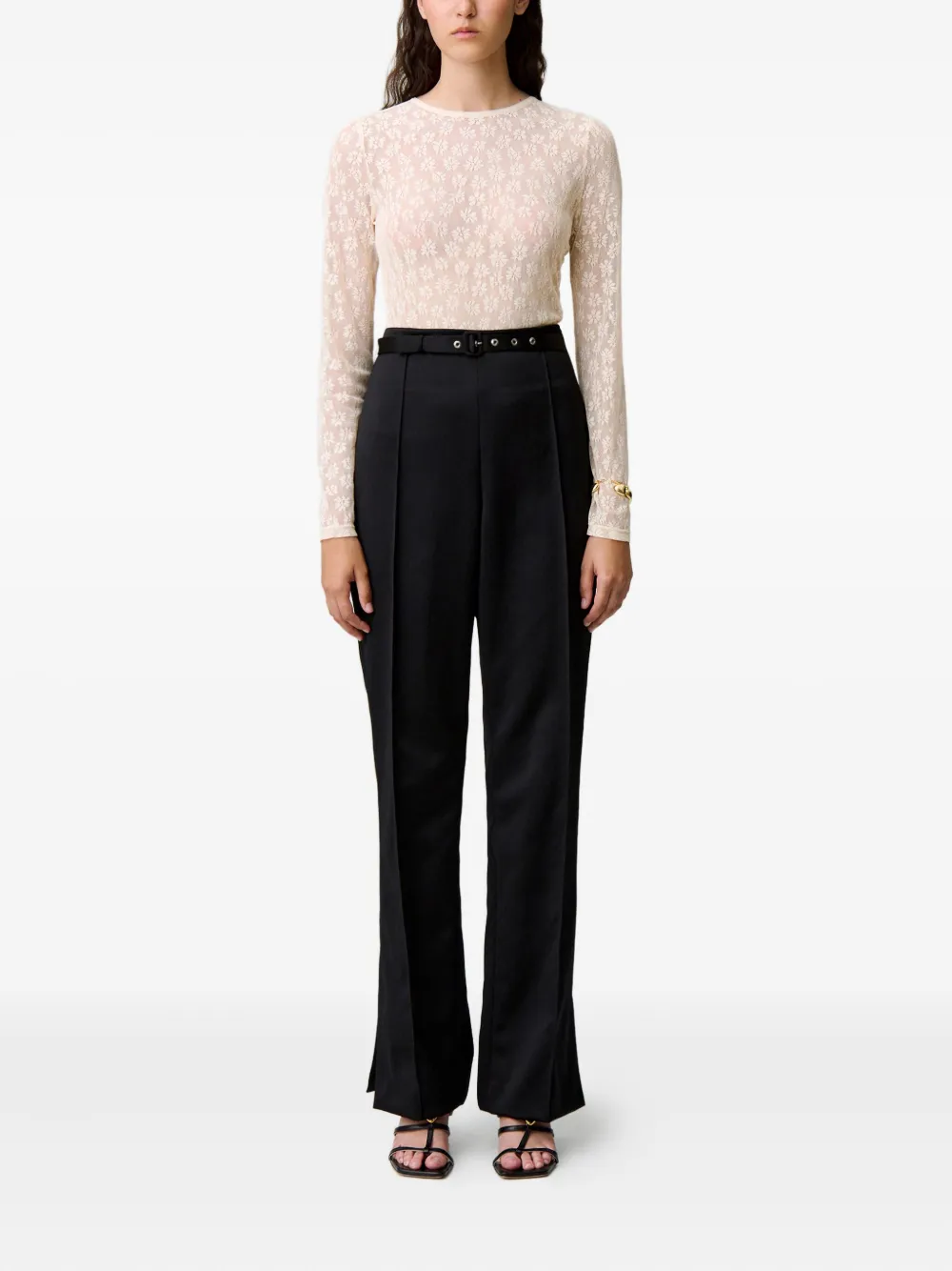 Claudie Pierlot Kanten top met bloemenprint Roze