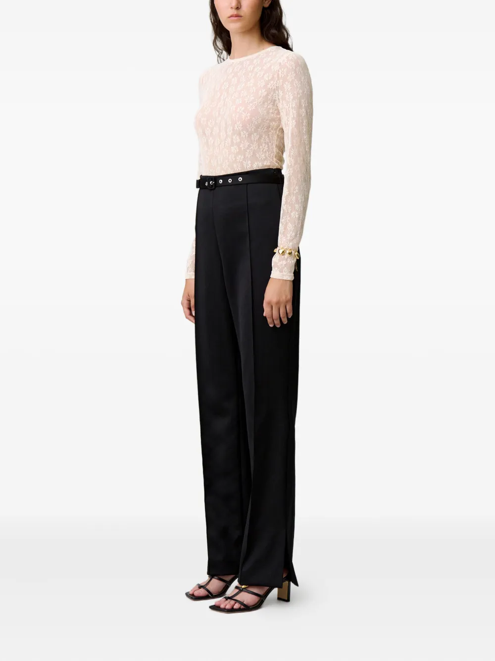 Claudie Pierlot Kanten top met bloemenprint Roze