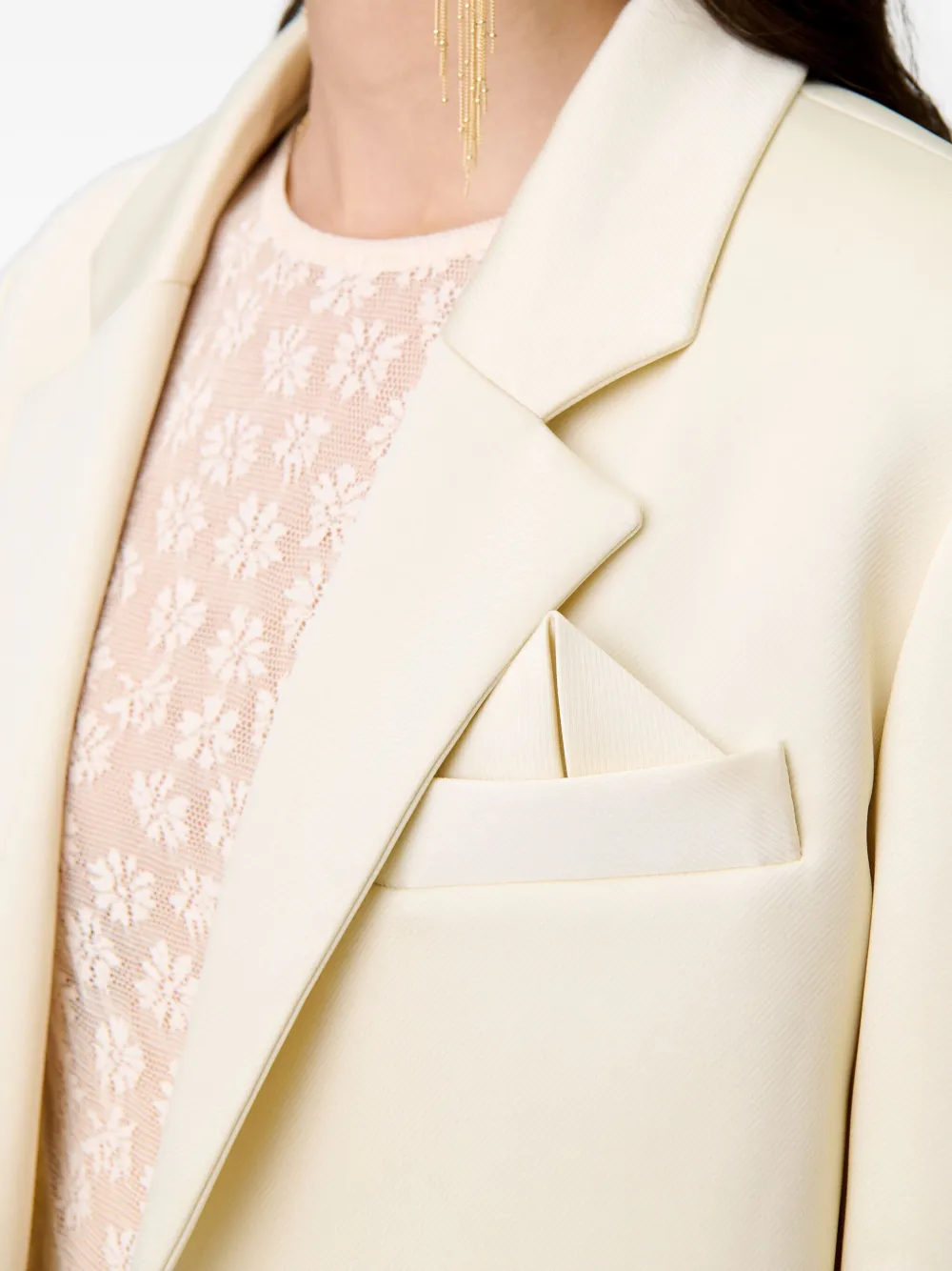 Claudie Pierlot Cropped blazer met zak Beige