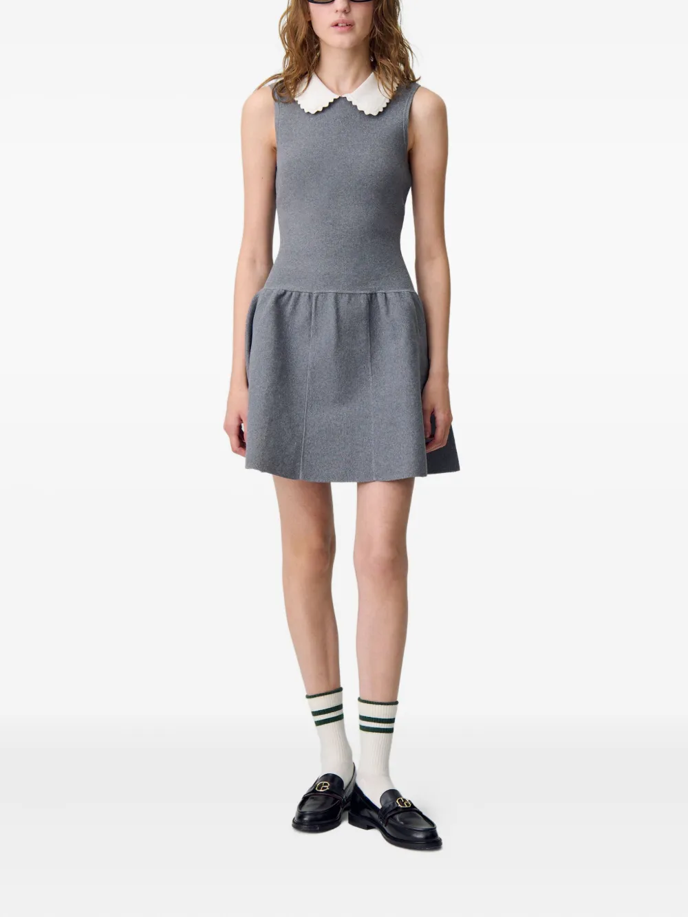Claudie Pierlot Mini-jurk met Peter Pan kraag - Grijs