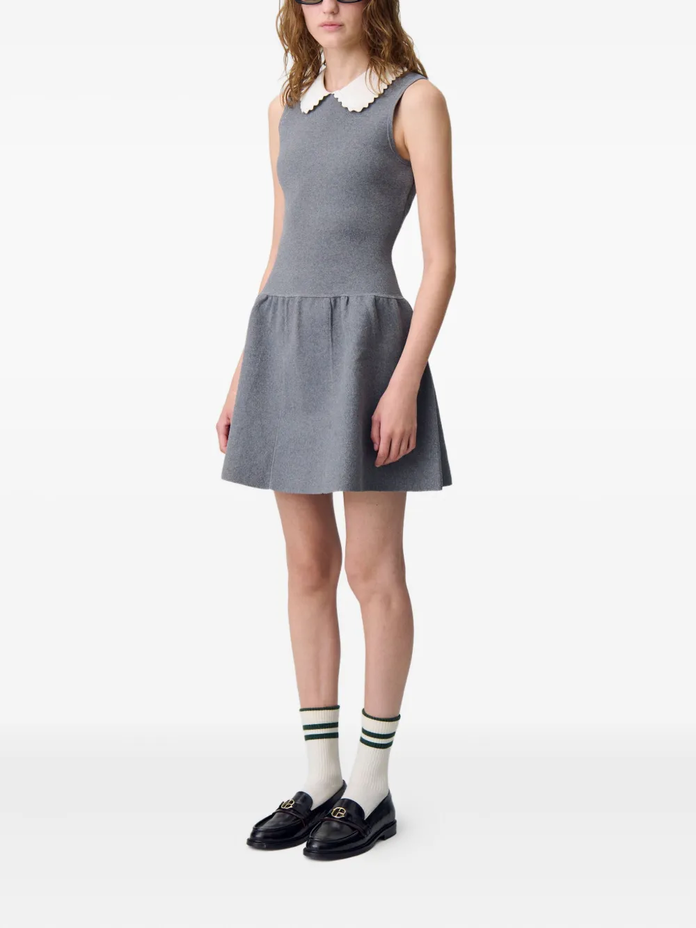 Claudie Pierlot Mini-jurk met Peter Pan kraag Grijs