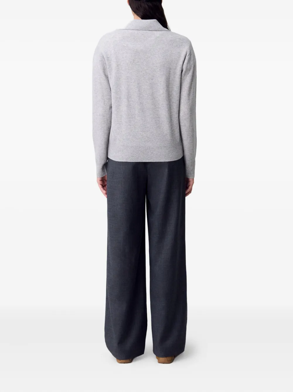Claudie Pierlot polo-neck wool-cashmere sweater Grijs