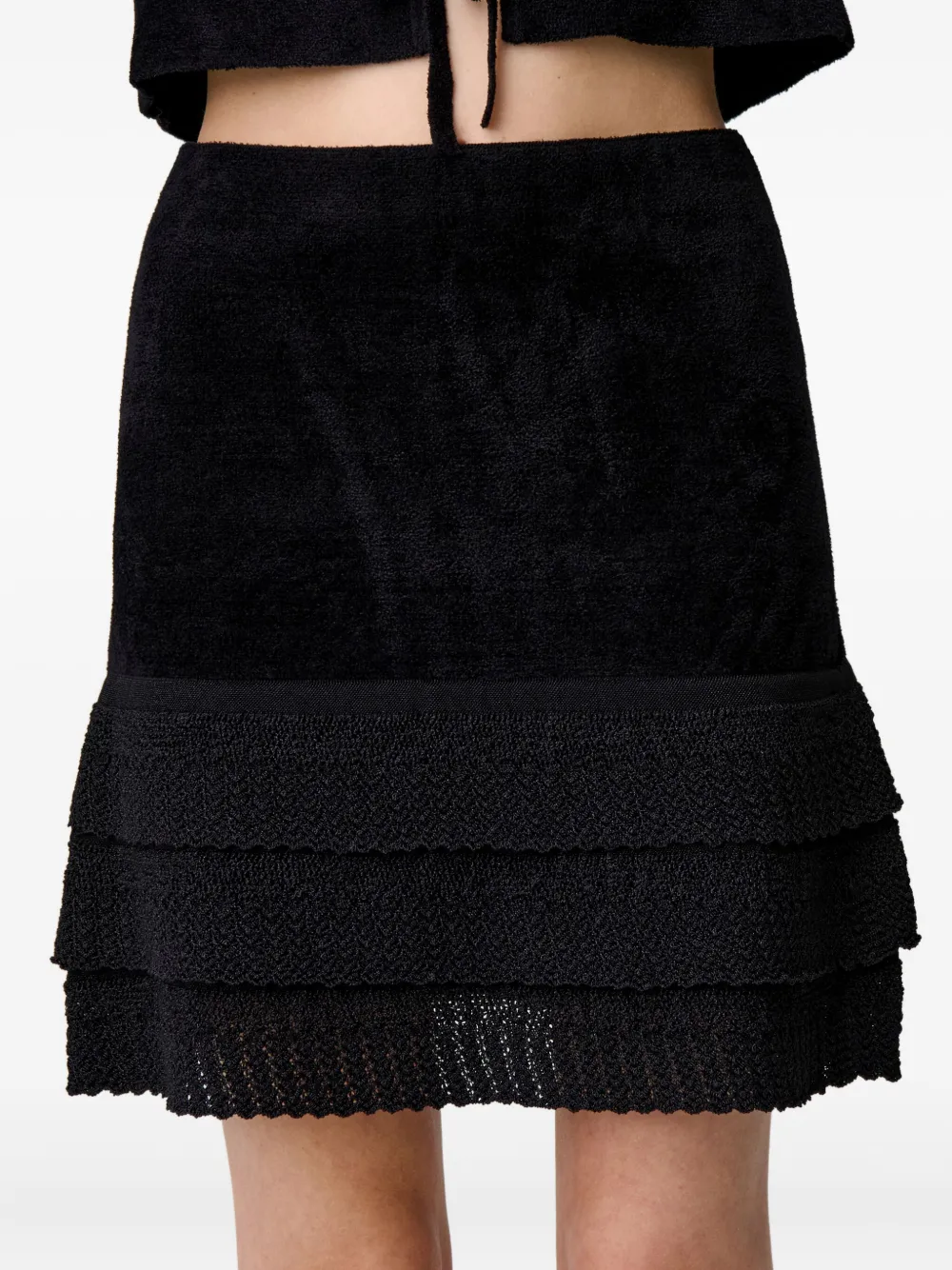 Claudie Pierlot Mini-rok met franje Zwart