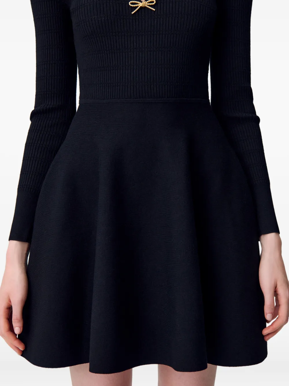 Claudie Pierlot Skaterjurk met strikdetail Zwart