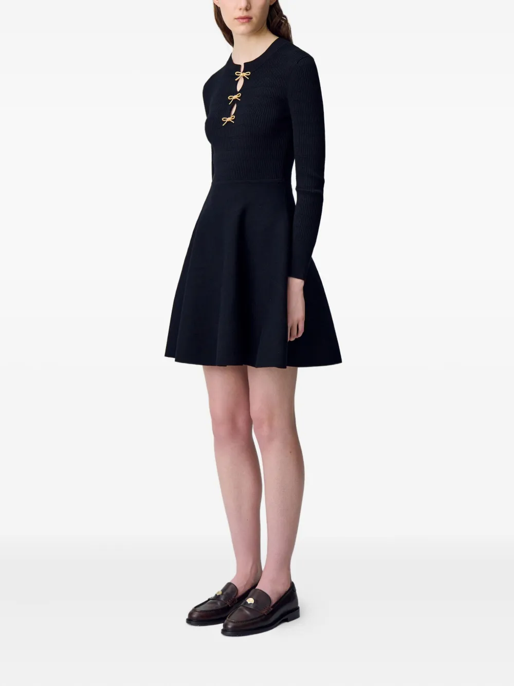 Claudie Pierlot Skaterjurk met strikdetail Zwart