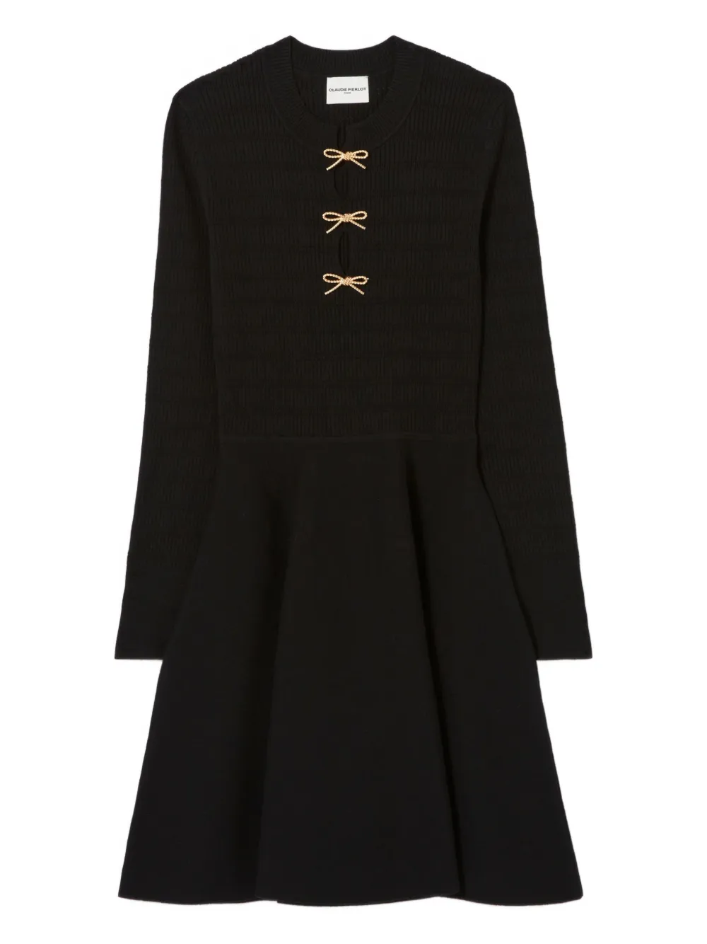 Claudie Pierlot Skaterjurk met strikdetail Zwart