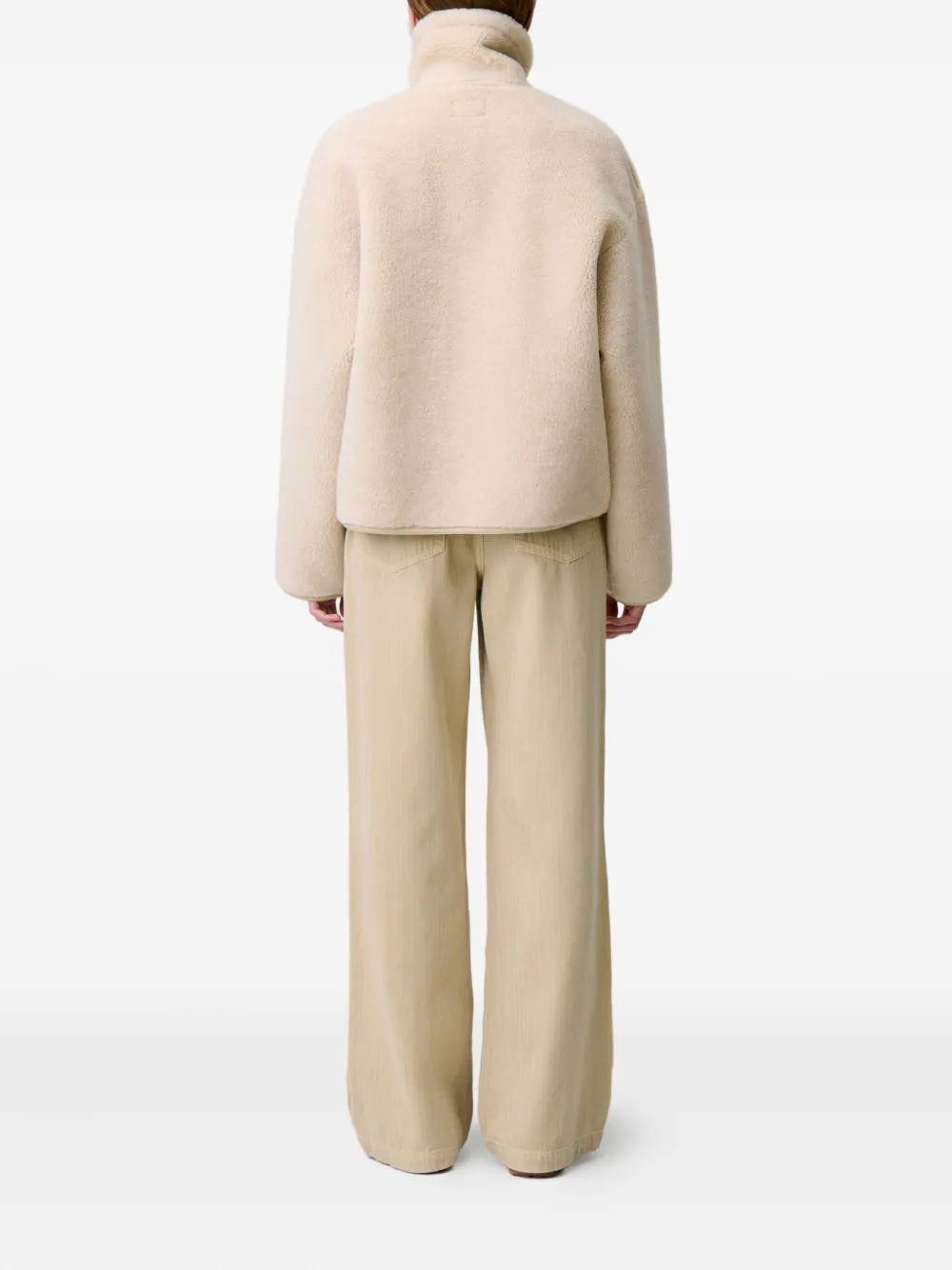 Claudie Pierlot Jas met hoge hals en rits Beige