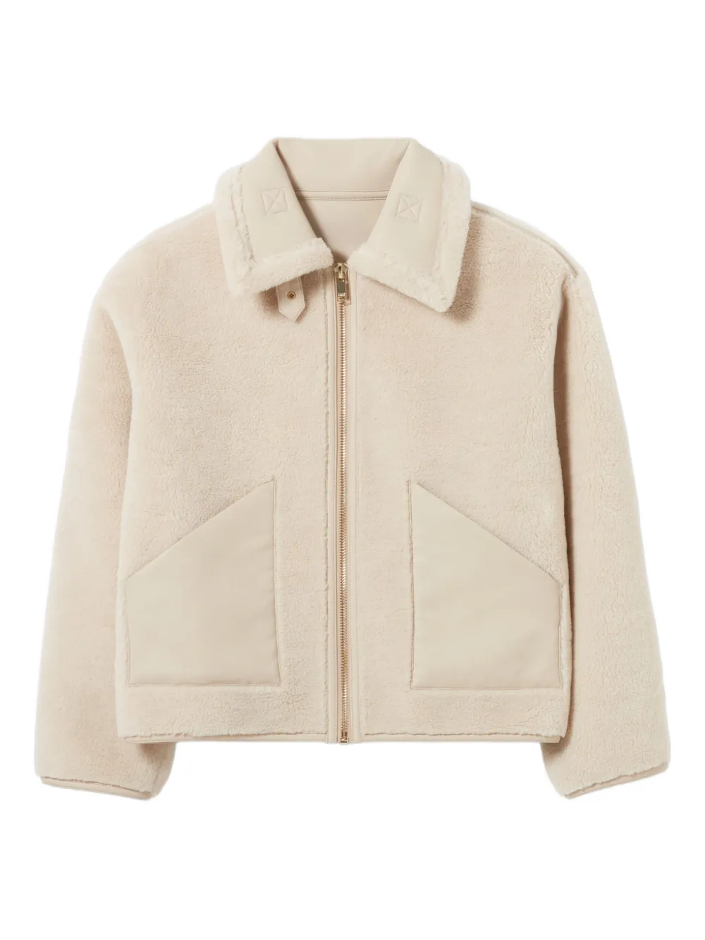 Claudie Pierlot high-neck zip-front coat | Neutrals | Image 1