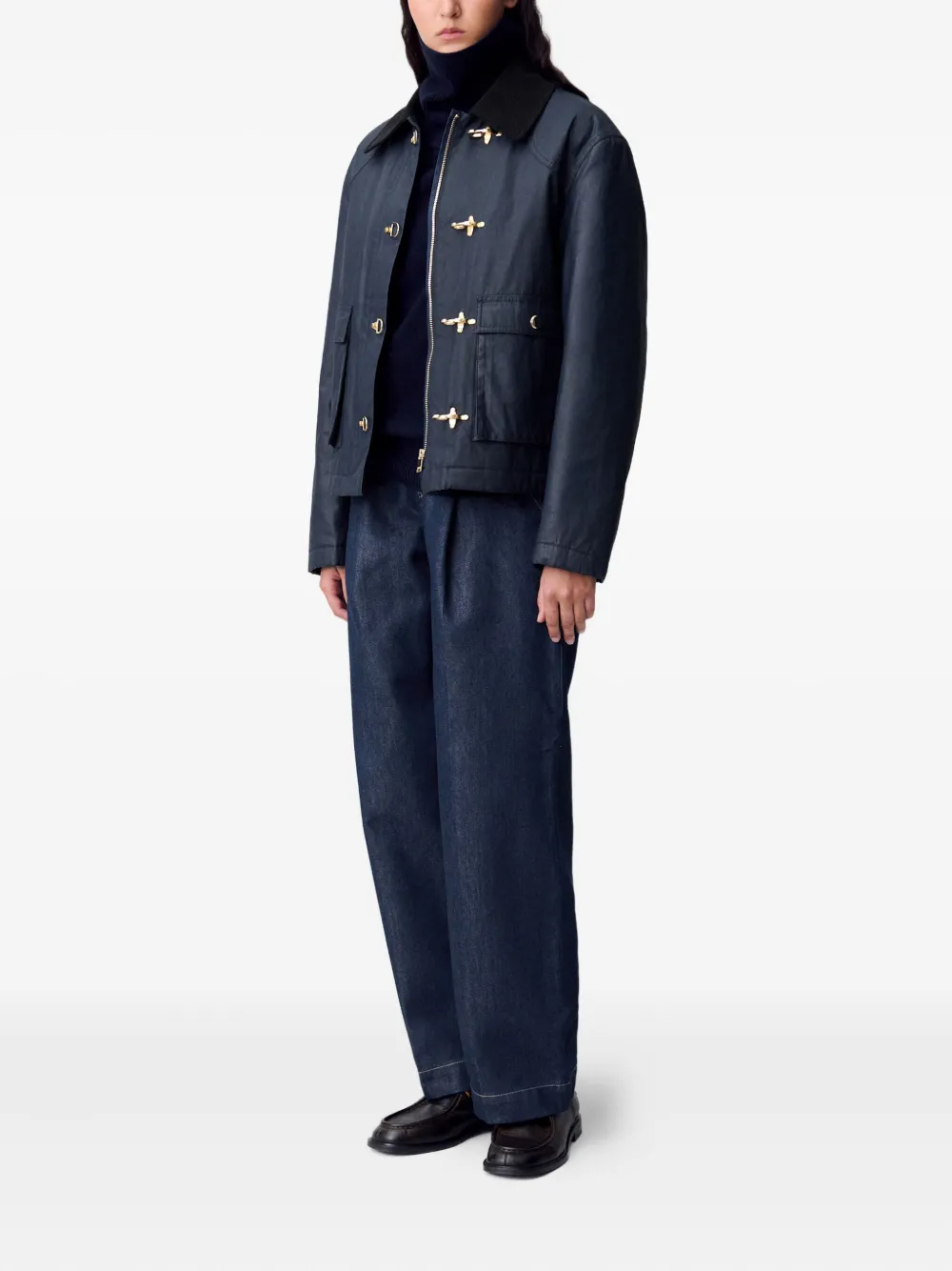 Claudie Pierlot Jack met houtje-touwtjesluiting Navy