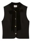 Claudie Pierlot velvet-bow sleeveless top - Black