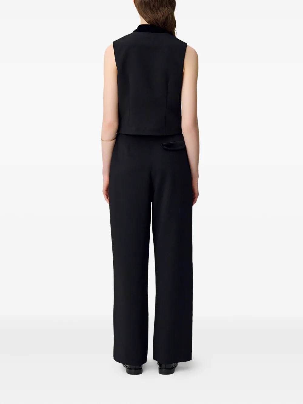 Claudie Pierlot Mouwloze top met fluwelen strik Zwart