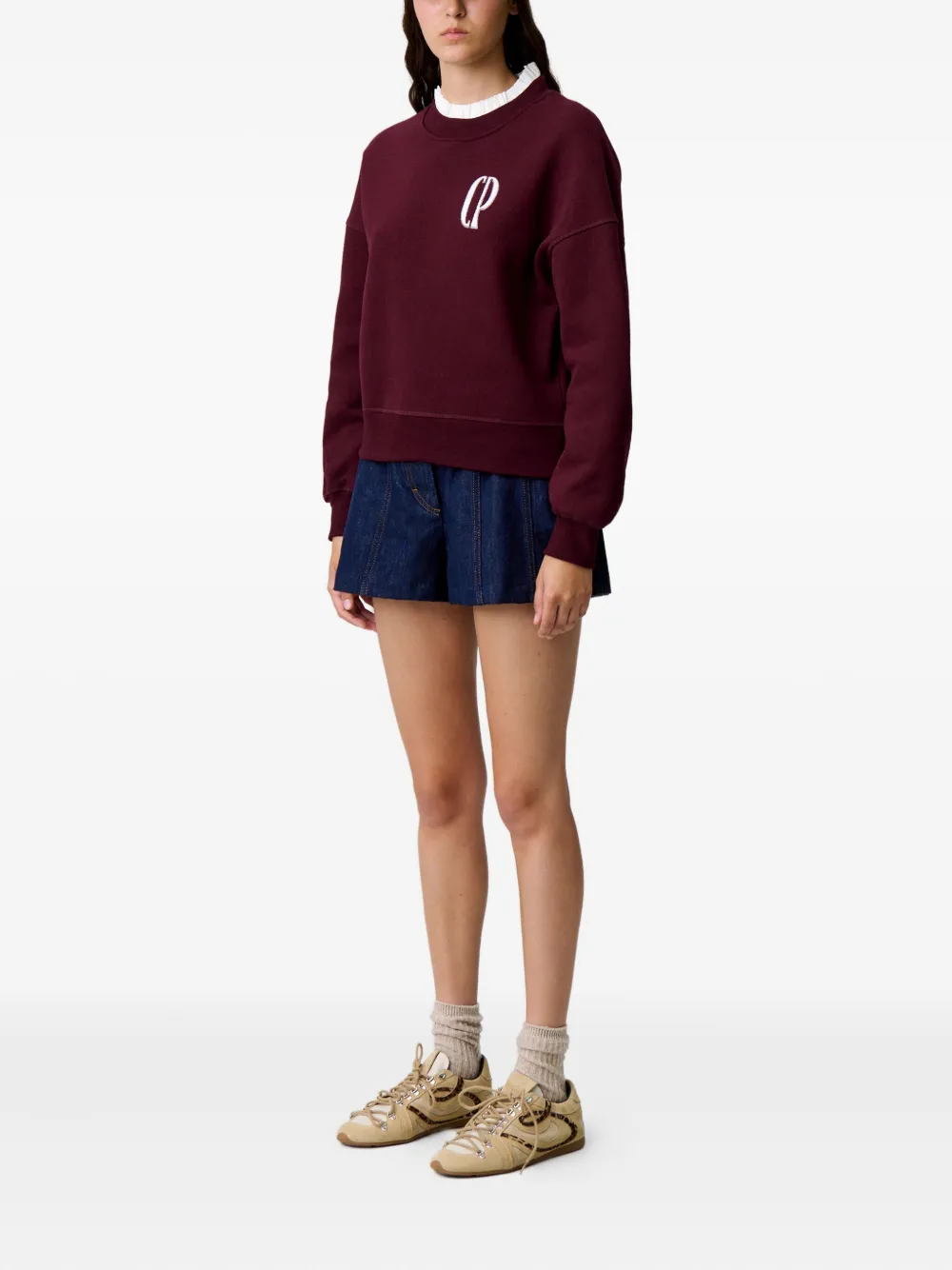 Claudie Pierlot Sweater met logopatch Rood