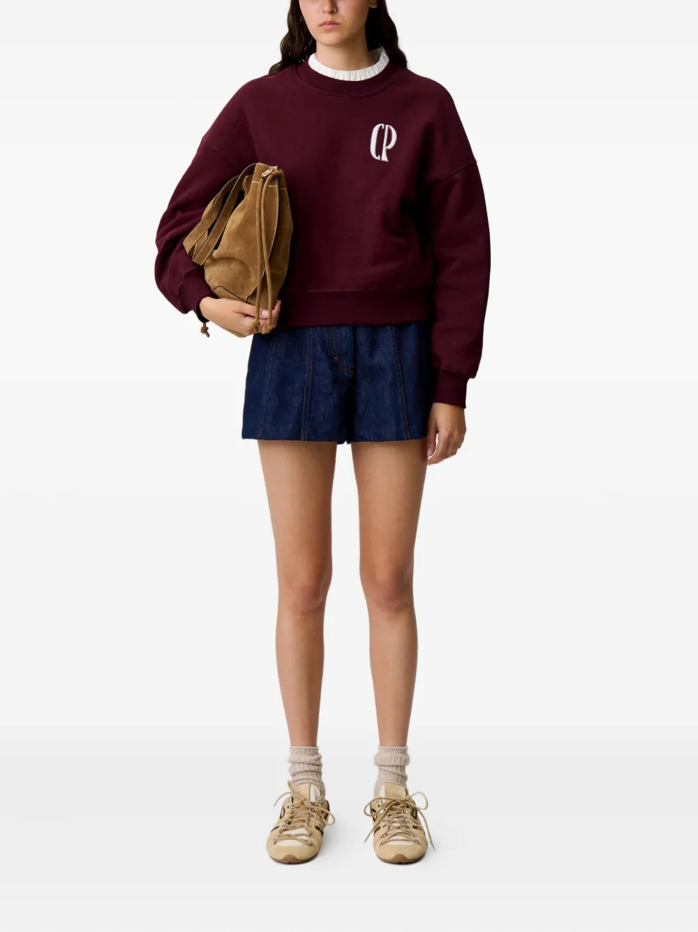 Claudie Pierlot Sweater met logopatch Rood