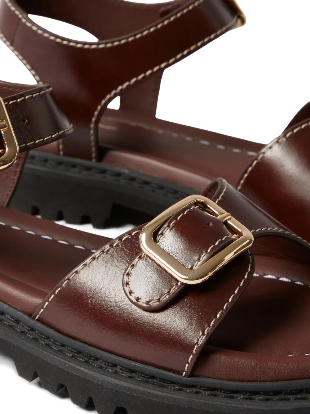 Claudie Pierlot double-buckle strap sandals Brown