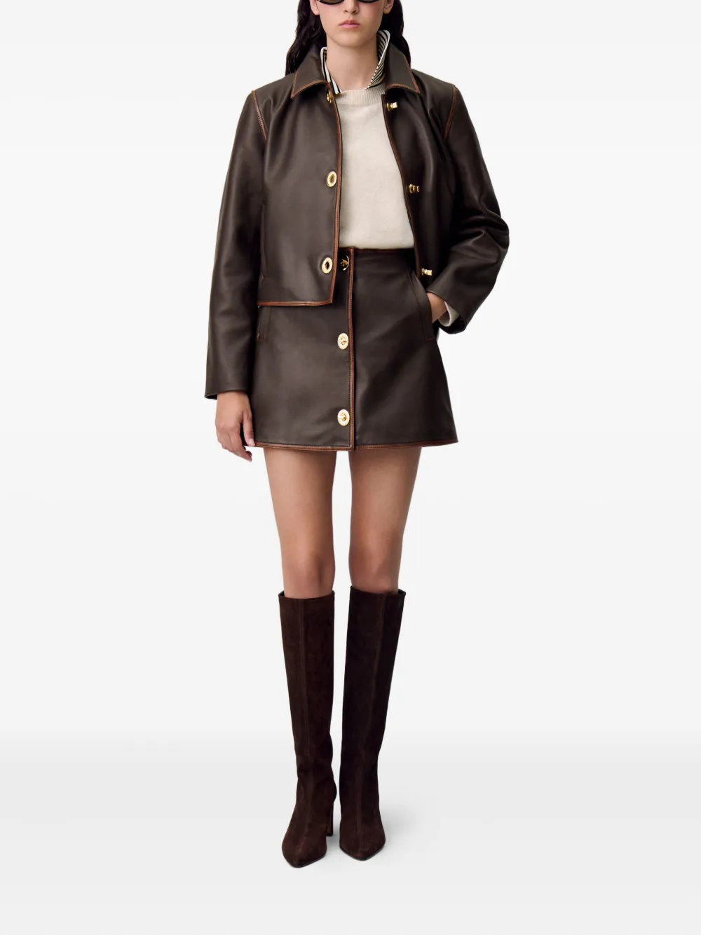 Claudie Pierlot Mini-rok met A-lijn - Bruin