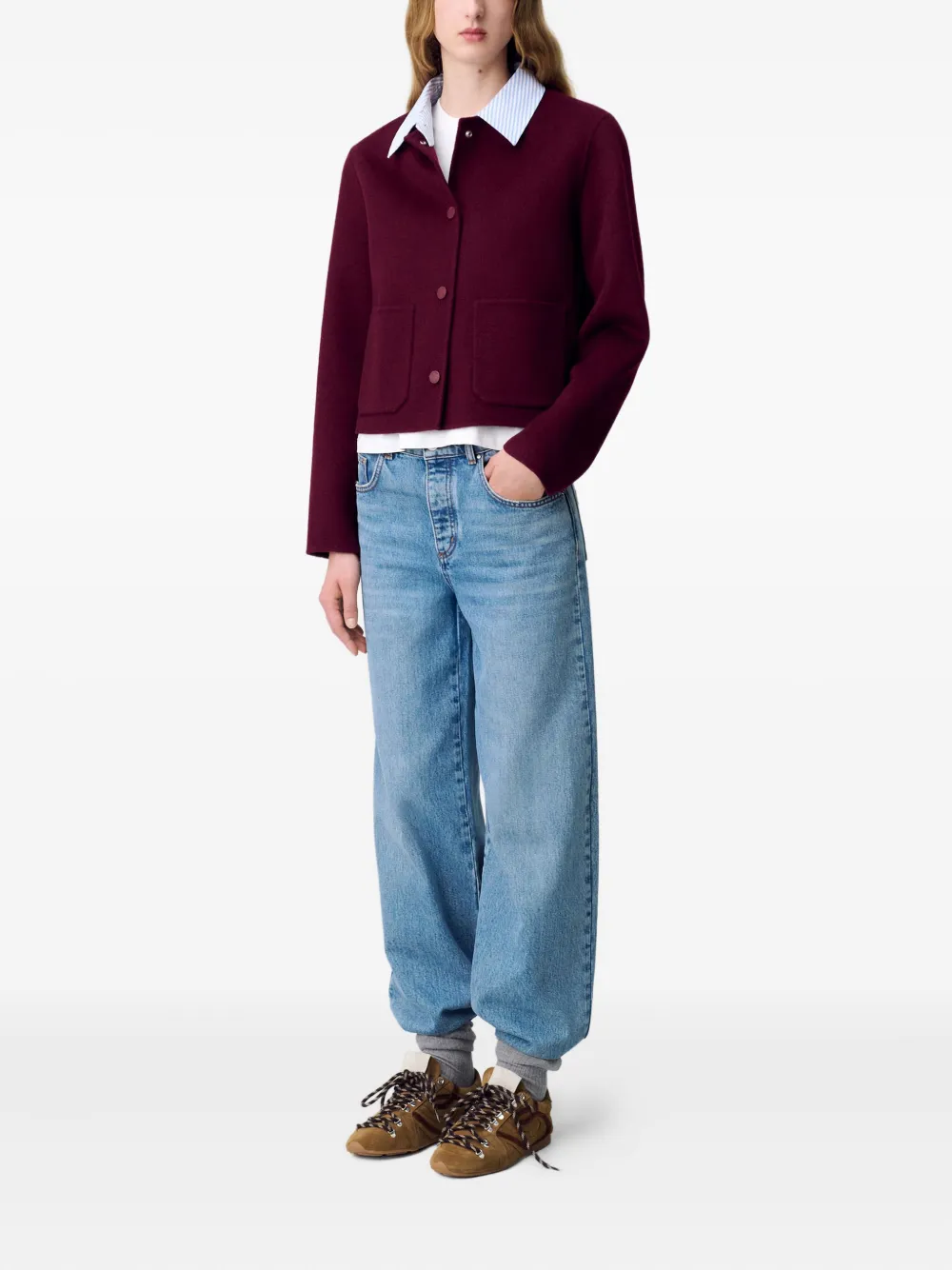 Claudie Pierlot Cropped jas Rood