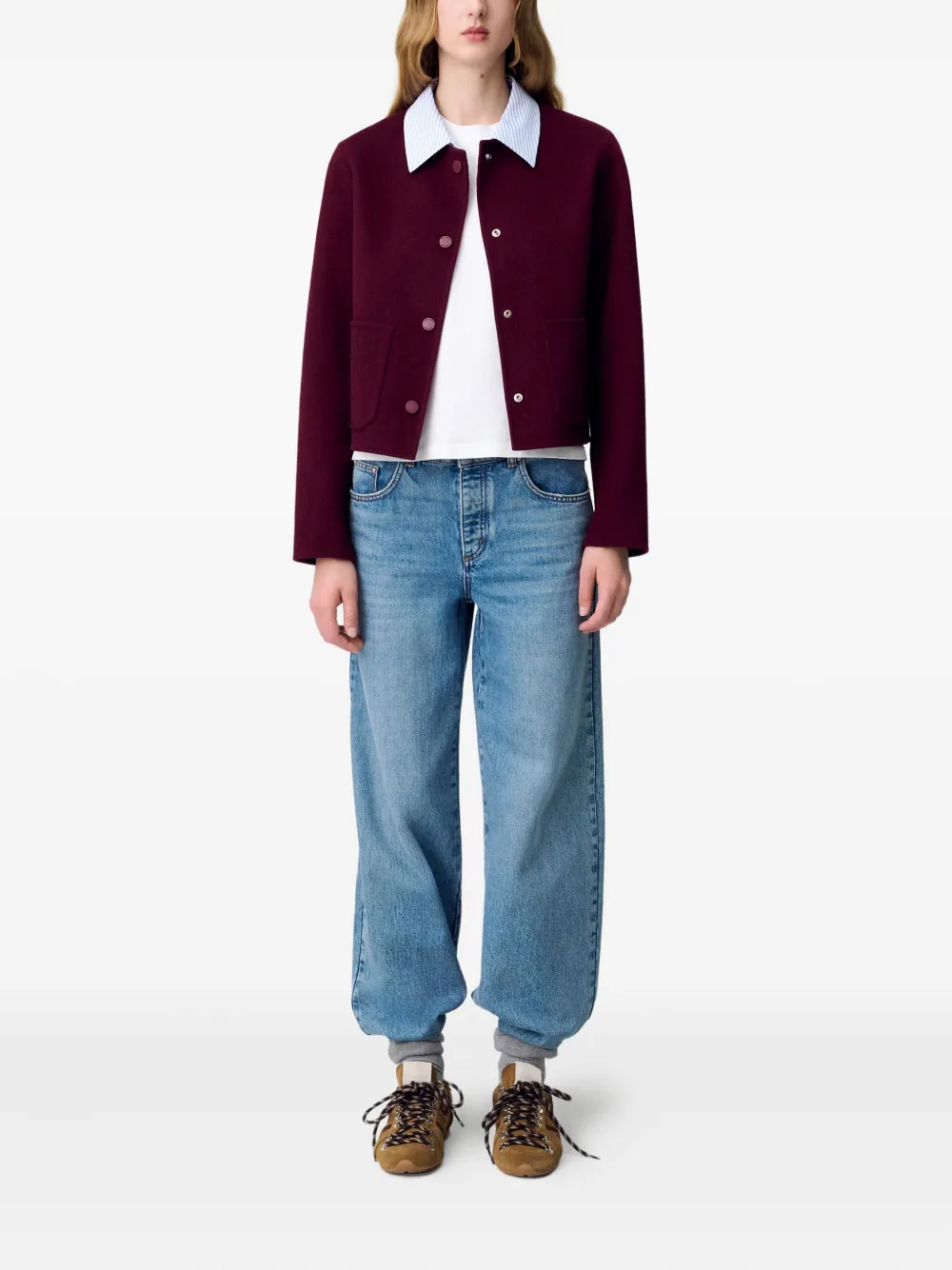 Claudie Pierlot Cropped jas Rood