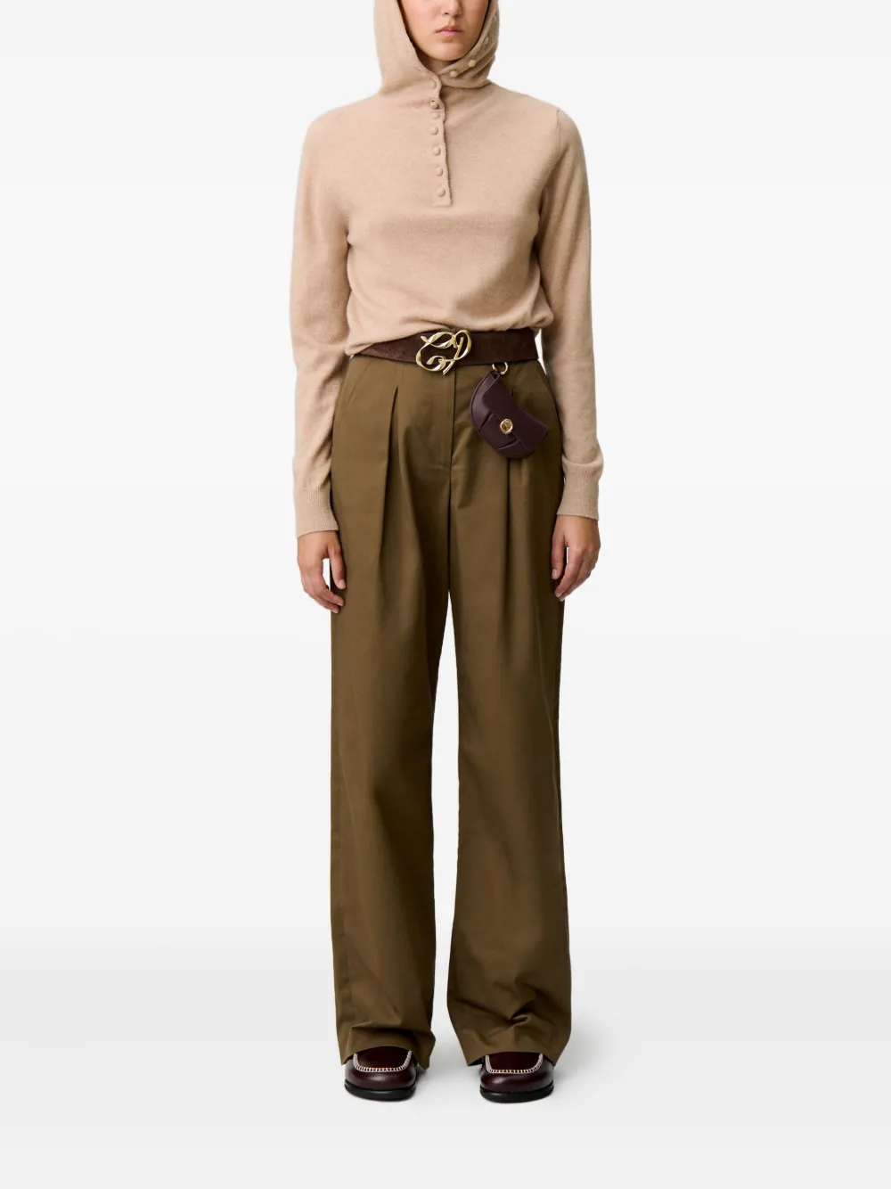 Claudie Pierlot Hoodie met knopen - Beige