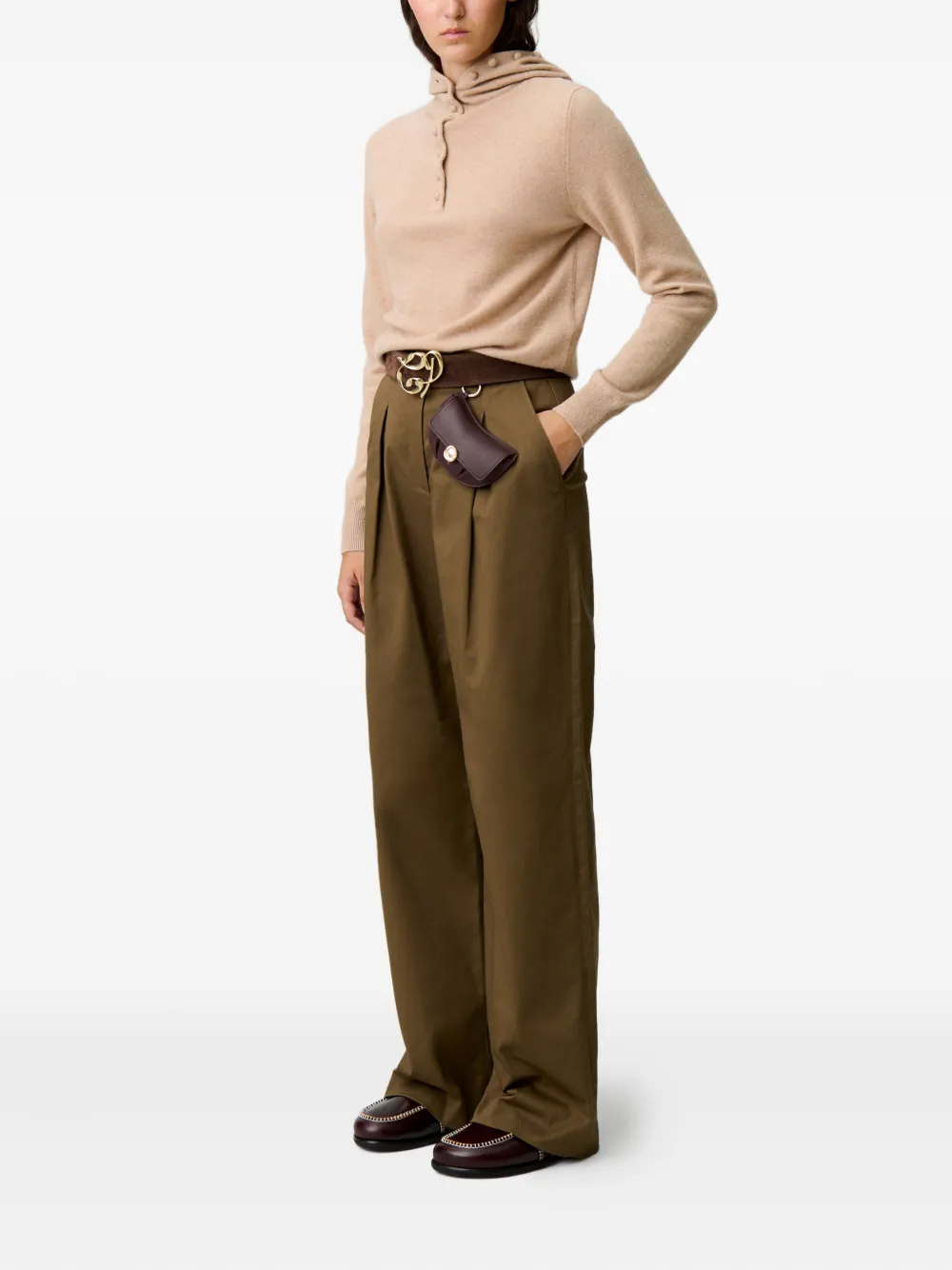 Claudie Pierlot Hoodie met knopen Beige