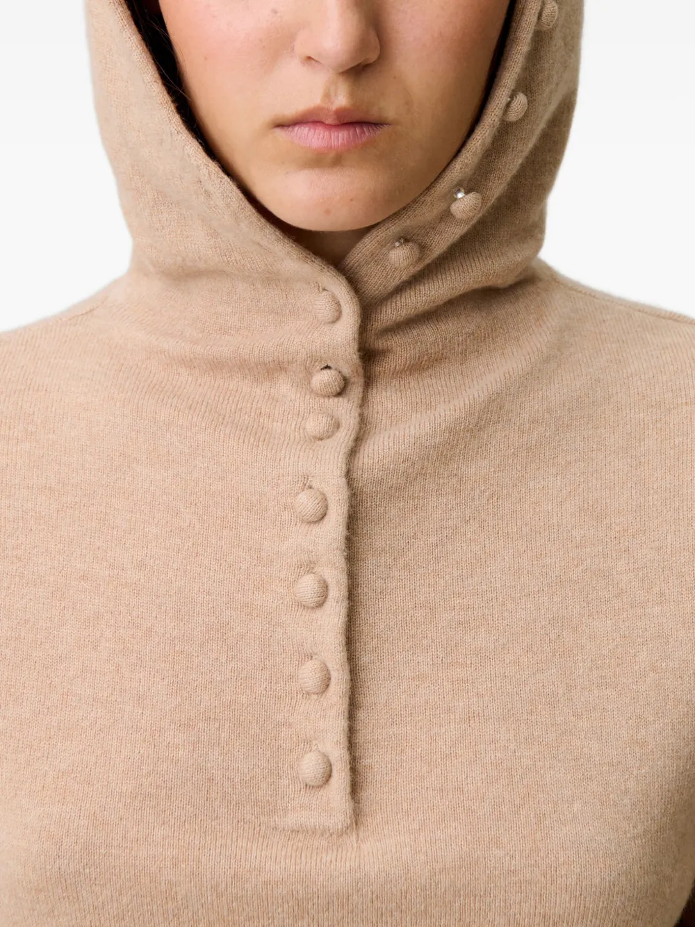 Claudie Pierlot Hoodie met knopen Beige